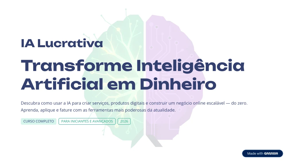 Primeira página do e-book IA Lucrativa: Transforme Inteligência Artificial em Dinheiro